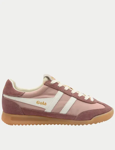 Gola Firefly Suede Lace Up Trainers Pink Mix