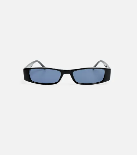 Black Skinny Rectangle Sunglasses