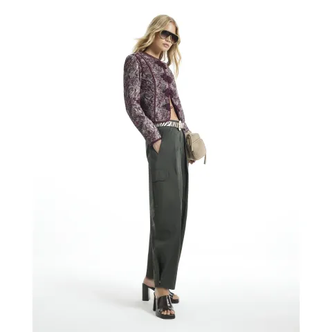 River Island Twill Pleat Front Barrel Leg Trousers