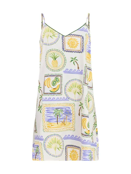 Cyberjammies Green Postcard Print Strappy Short Nightdress