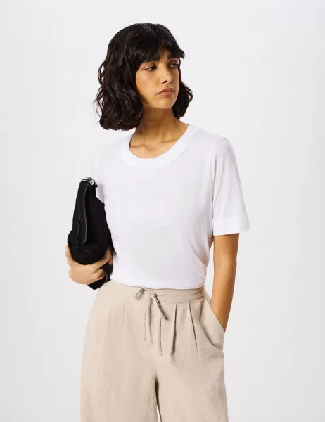 Whistles Rosa Pure Cotton T-Shirt White