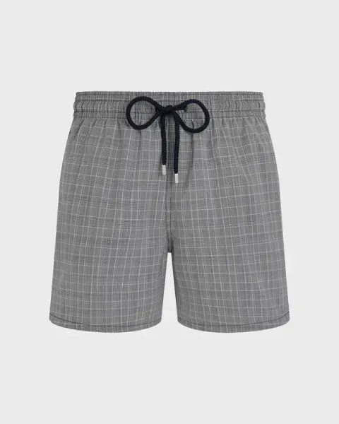 Vilebrequin Men Ultrafine Wool Swim Shorts Prince Of Wales Check
