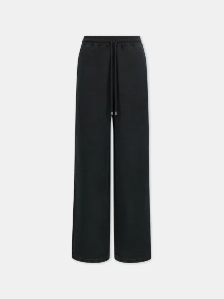 SCRIPT LINEN GD CASUAL PANT - Black