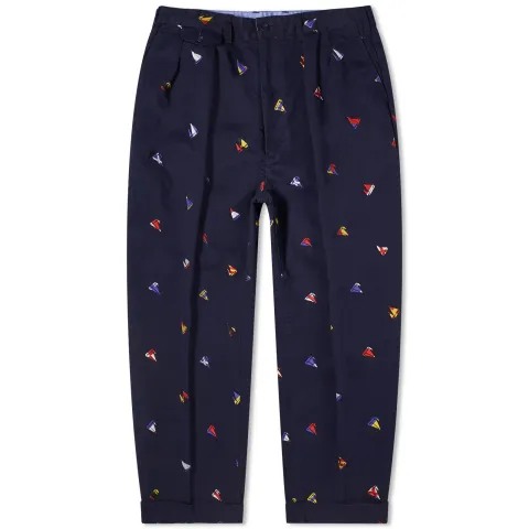 2 Pleat Embroidered Trousers