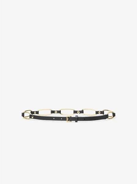 Chain Link Leather Belt