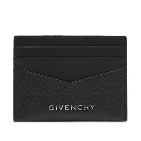 Grained Leather Logo Card Holder