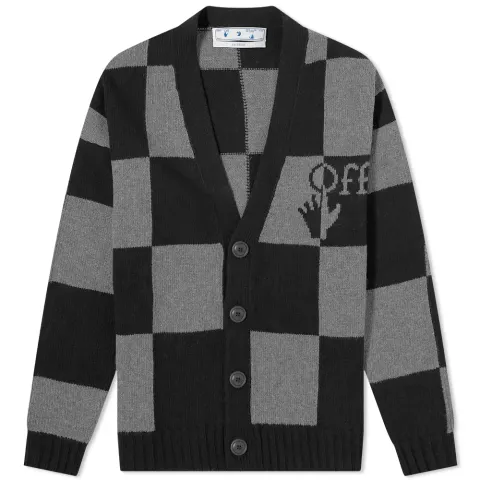 Check Knit Cardigan