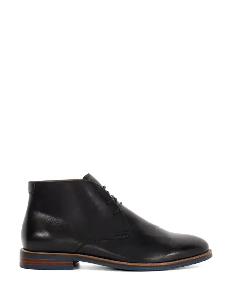 Dune London Leather Chukka Boots Black
