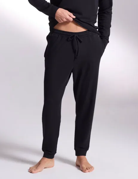 David Gandy Wellwear Luxury Lyocell Rich Cuffed Lounge Pants Black