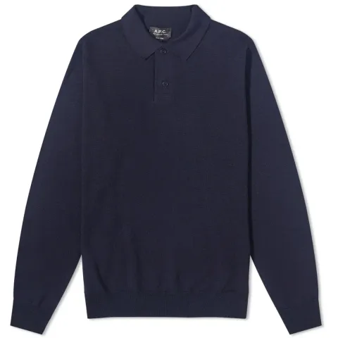 A.P.C. Jerry Long Sleeve Knit Polo