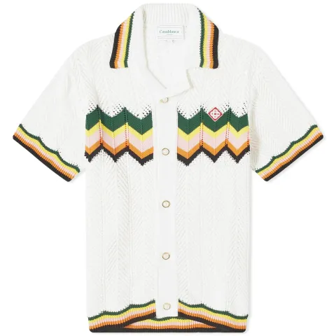 Chevron Lace Short Sleeve Shirt