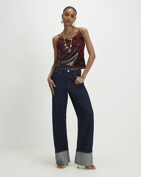River Island Sequin Lace Cami Top