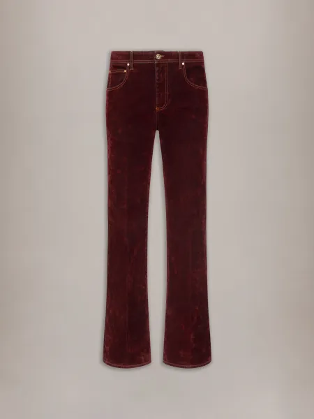 VINTAGE CUT FLOCK DENIM JEAN - Brick