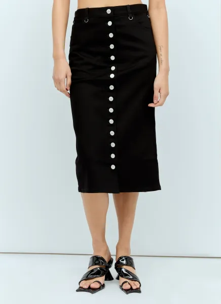 Multiflex Denim Midi Skirt