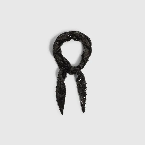 River Island Black Sequin Scarf