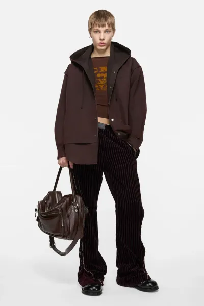Layered hooded jacket