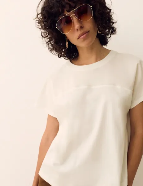Per Una Pure Cotton T-Shirt Soft White