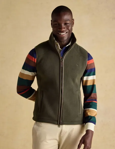 Joules Fleece Funnel Neck Gilet Green