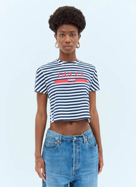Striped Logo Print T-Shirt