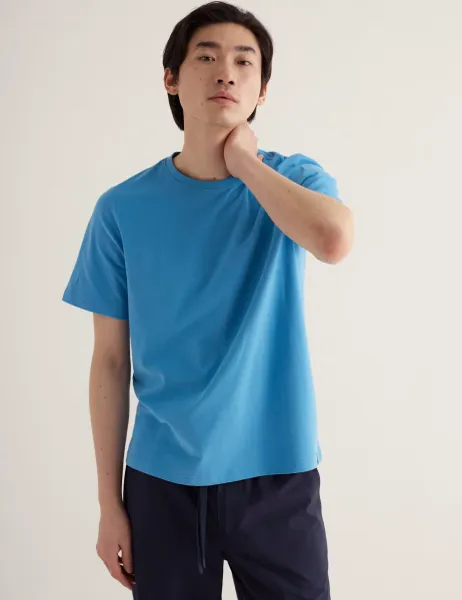 Seasalt Cornwall Pure Cotton Crew Neck T-Shirt Light Blue
