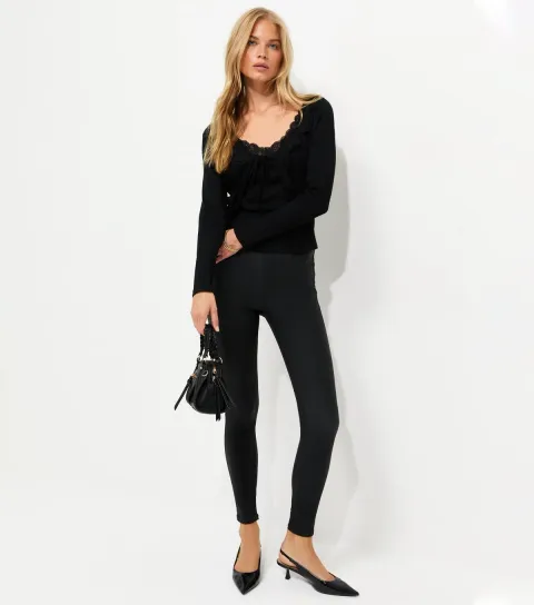 New Look Women's Black Coated Emilee Jeggings