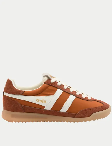 Gola Firefly Suede Lace Up Trainers Orange Mix