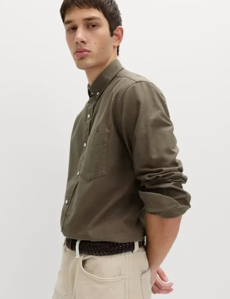 Marks & Spencer Pure Cotton Ultimate Oxford Shirt Olive