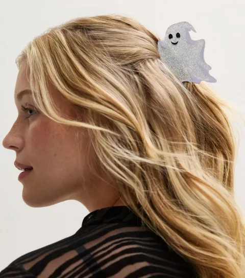 New Look Silver Glittery Halloween Ghost Hair Claw Clip