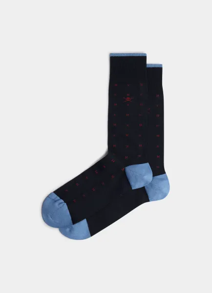 Mercerised Cotton Jacquard H Socks