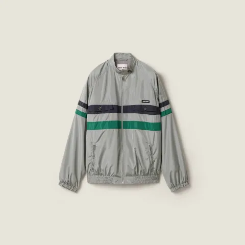 Technical silk blouson jacket