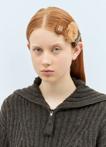 Set Of Three Logo Hair Pins