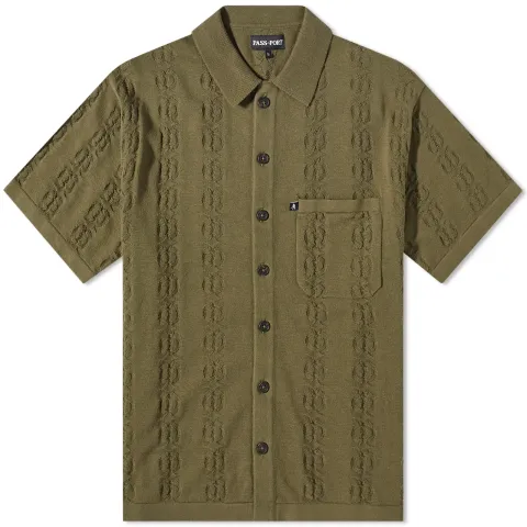 Bath House Button Through Knitted Polo