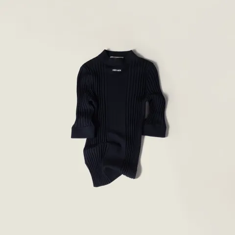 Ribbed knit wool sweater