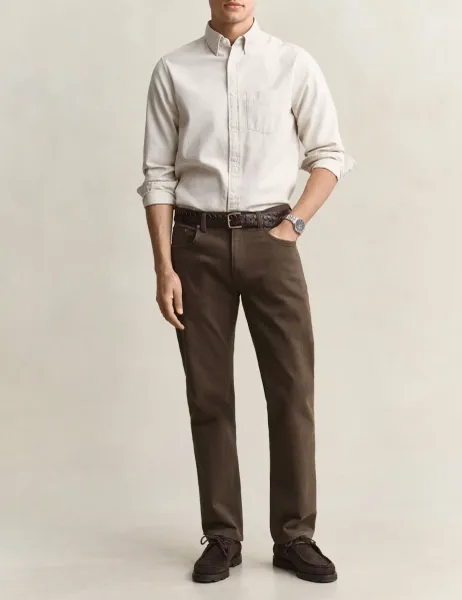 Gant Regular Fit Twill Jeans Brown