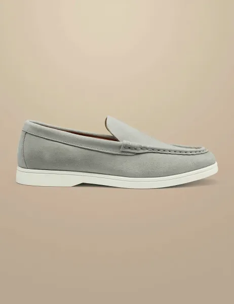 Charles Tyrwhitt Suede Slip On Shoes Light Grey