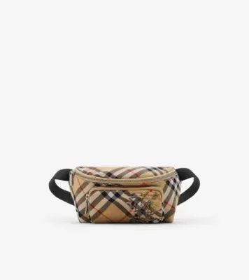 Small Check Belt Bag in Sand beige - Men, Nylon