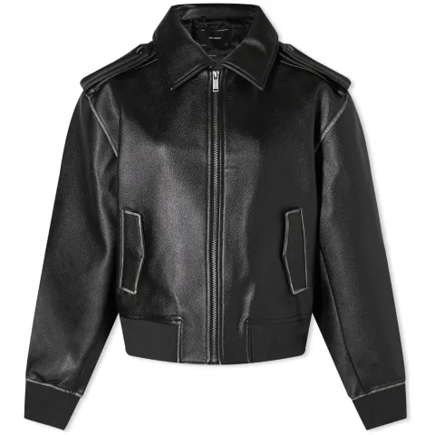 Leighton Faux Leather Bomber Jacket