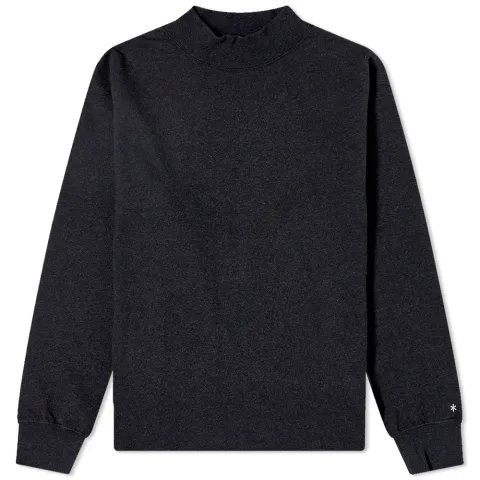 Recycled Cotton Long Sleeve Heavy Mock T-Shirt
