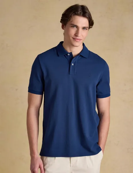 Joules Pure Cotton Pique Polo Shirt Blue