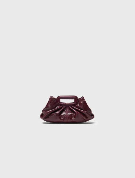 Maje Milpli mini crackled leather clutch