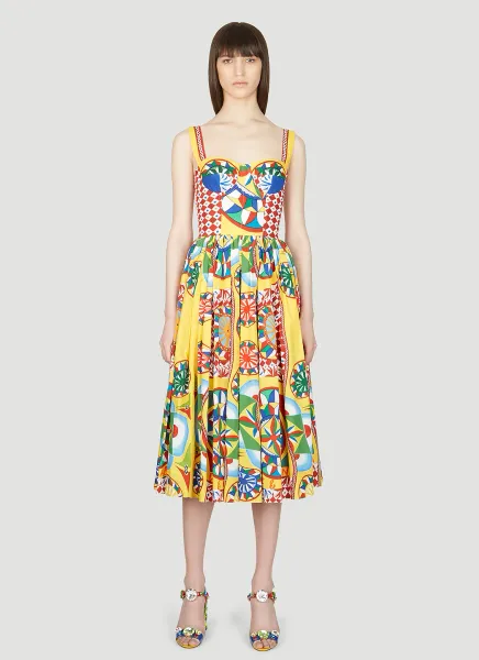 Carretto Print Bustier Dress