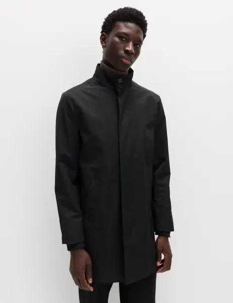 Marks & Spencer Funnel Neck Mac with Stormwear Black