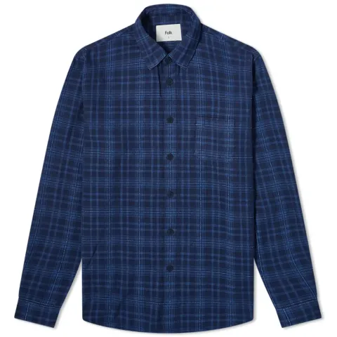 Indigo Boucle Relaxed Fit Shirt