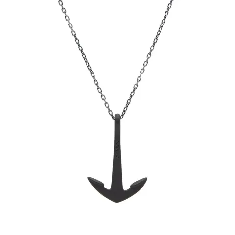 Black Anchor Necklace