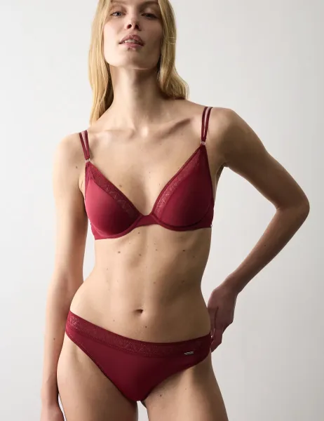 Autograph Boston Microfibre Thong Dark Cranberry