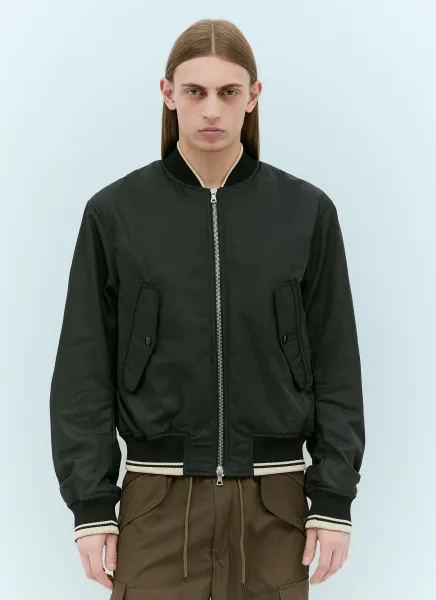 Contrast Trims Bomber Jacket
