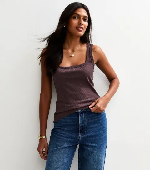 Women's Dark Purple Square Neck Vest