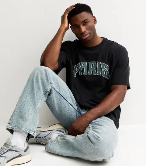 Men's Black Paris Short Sleeve Top