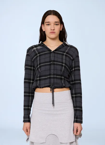 Check Hooded Shirt