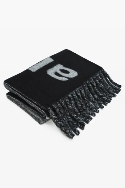 Jacquard Logo Scarf in Alpaca-Wool Blend